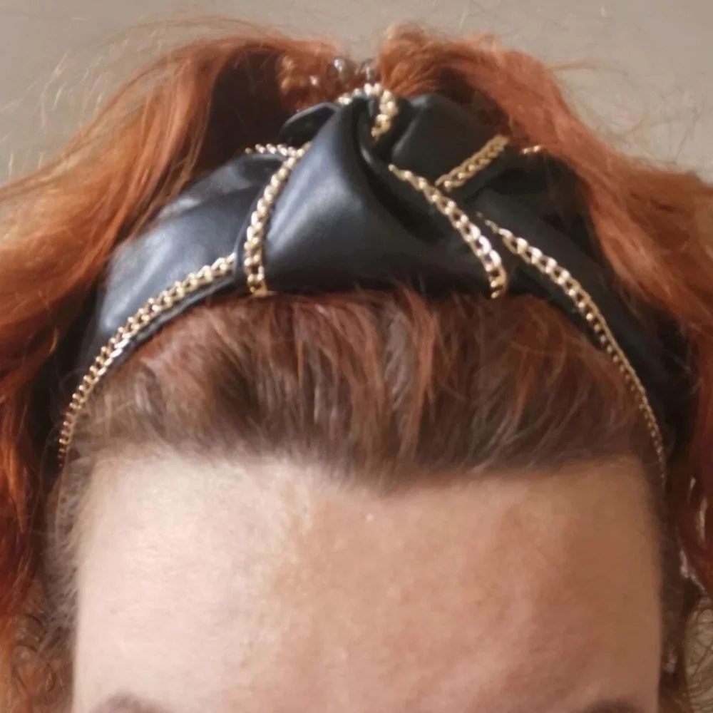 Luxe Vegan Leather Chain Knot Headband